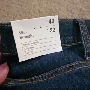 Dark wash slim straight jeans NWT